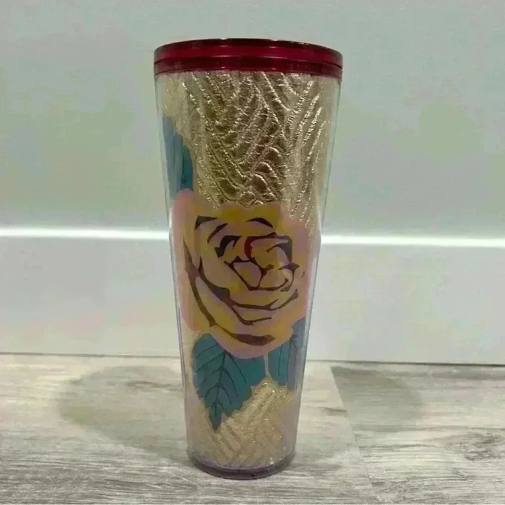 Starbucks Fall 2020 Rose Gold Quilted 24oz Venti Tumbler Cup With Lid